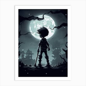 Boy In The Moonlight 2 Art Print