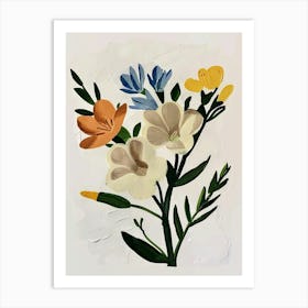 Painted Florals Freesia 3 Art Print