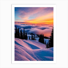 Park City, Usa Sunrise Skiing Poster Art Print