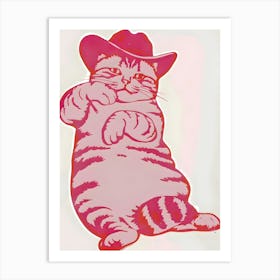 Cat In Cowboy Hat 1 Art Print