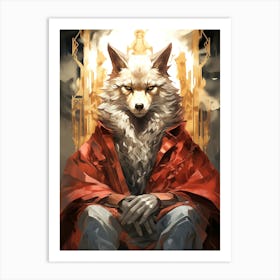 Wolf In Red Art Print