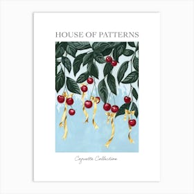Botanical Bows And Cherries 3 Pattern Poster Art Print