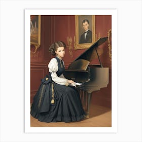 Victorian Woman Playing Piano Art Print