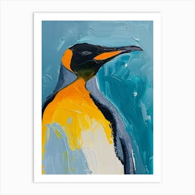 King Penguin Saunders Island Colour Block Painting 2 Art Print