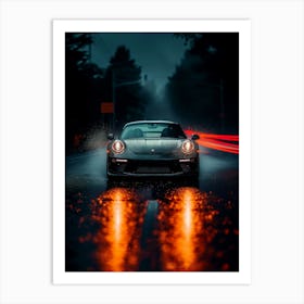 Porsche 911 Gts At Night Art Print