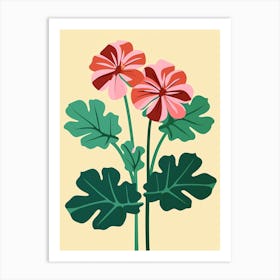 Cut Out Style Flower Art Geranium 1 Art Print