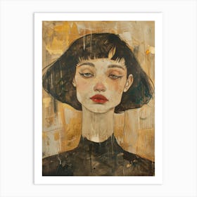 Woman With Red Lips 4 Art Print