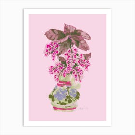 Blooming Vase In Pink Art Print