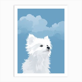 White Dog In The Sky Art Print