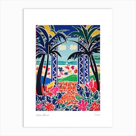 Miami Beach Florida Matisse Style 2 Watercolour Travel Poster Art Print