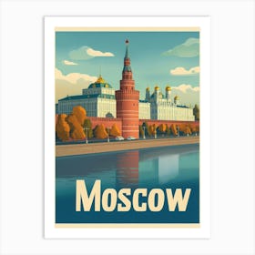 Aihrgdesign A Classic 1960s Travel Poster For Moscow 1 Art Print