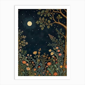 Night In The Garden Style William Morris Art Print 1 Art Print