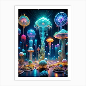 Psychedelic Mushrooms Art Print