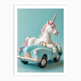 Toy Pastel Unicorn In A Toy Car 1 Art Print