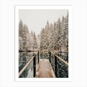 Winter Lake Dock Art Print