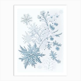 Cold, Snowflakes, Quentin Blake Illustration 1 Art Print