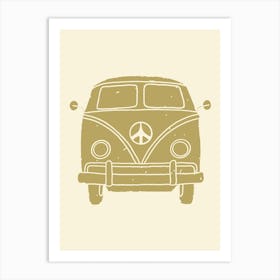 Peace Sign Green Camper Print Art Print