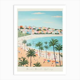 Poster Of Bondi Beach, Sydney, Australia, Matisse And Rousseau Style 3 Art Print