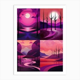 Landscape Geometric Abstract Illustration 14 Art Print