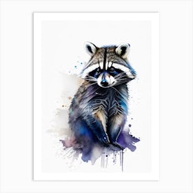 Cute Raccoon Watercolour 2 Art Print