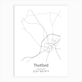 Thetford Mines,Canada Minimalist Map Art Print