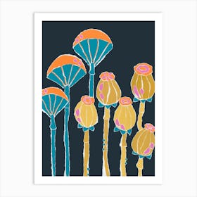 Umbrella Seed Pods Art Print