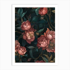 Peony Wallpaper 1 Art Print