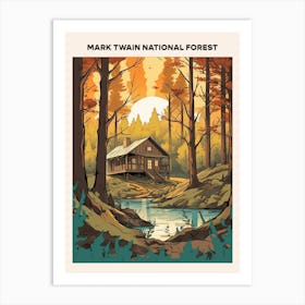 Mark Twain National Forest Midcentury Travel Poster Art Print
