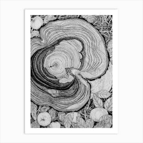 Apple Tree Stump Art Print