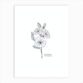 September Morning Glory Birth Flower Art Print