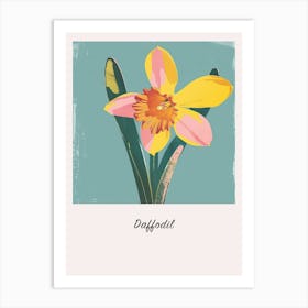 Daffodil 3 Square Flower Illustration Poster Art Print