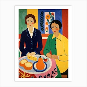 Two Women At A Table 1 Art Print