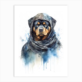 Rottweiler Dog As A Jedi 1 Art Print