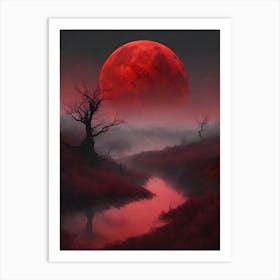 Red Moon In The Sky 2 Art Print