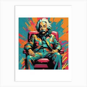 Albert Einstein on Couch Art Print