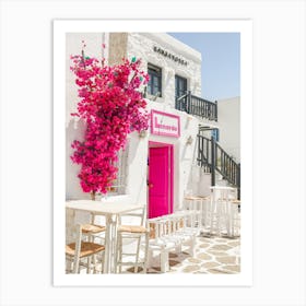 Greek Island Café Art Print