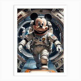 Mickey Mouse In Space Art Print