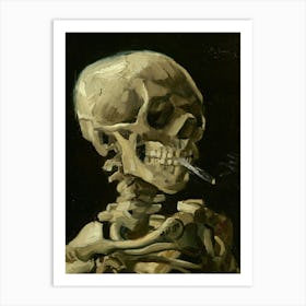 Skeleton Smoking Art Print