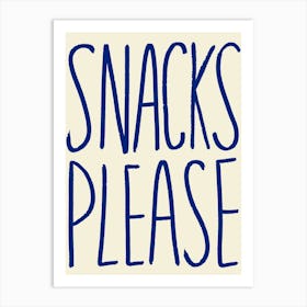 Snacks Please Blue Art Print