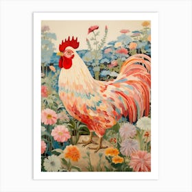 Chicken 3 Detailed Bird Painting Art Print