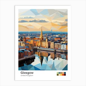 Glasgow, United Kingdom, Geometric Illustration 3 Poster Art Print