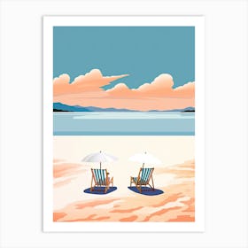 Whitehaven Beach, Australia, Graphic Illustration 4 Art Print