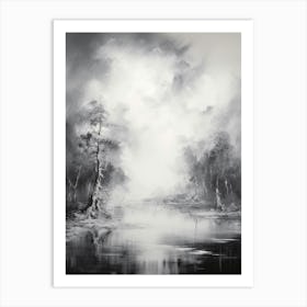 Ethereal Landscape Abstract Black And White 7 Art Print