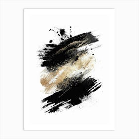 Black And Gold Abstract Painting 11 Art Print