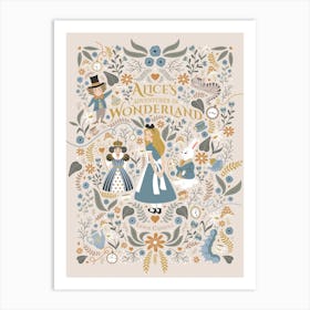Alice In Wonderland Beige Art Print