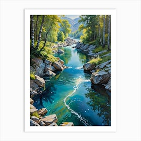 River In The Woods Art Print