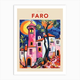 Faro Portugal Fauvist Travel Poster Art Print