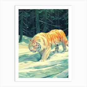 Tiger In The Snow Art Print