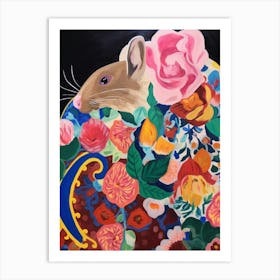 Maximalist Animal Painting Mouse 2 Art Print