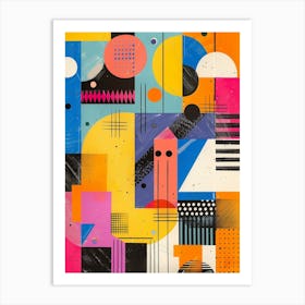 Playful And Colorful Geometric Shapes Arranged In A Fun And Whimsical Way 21 Art Print